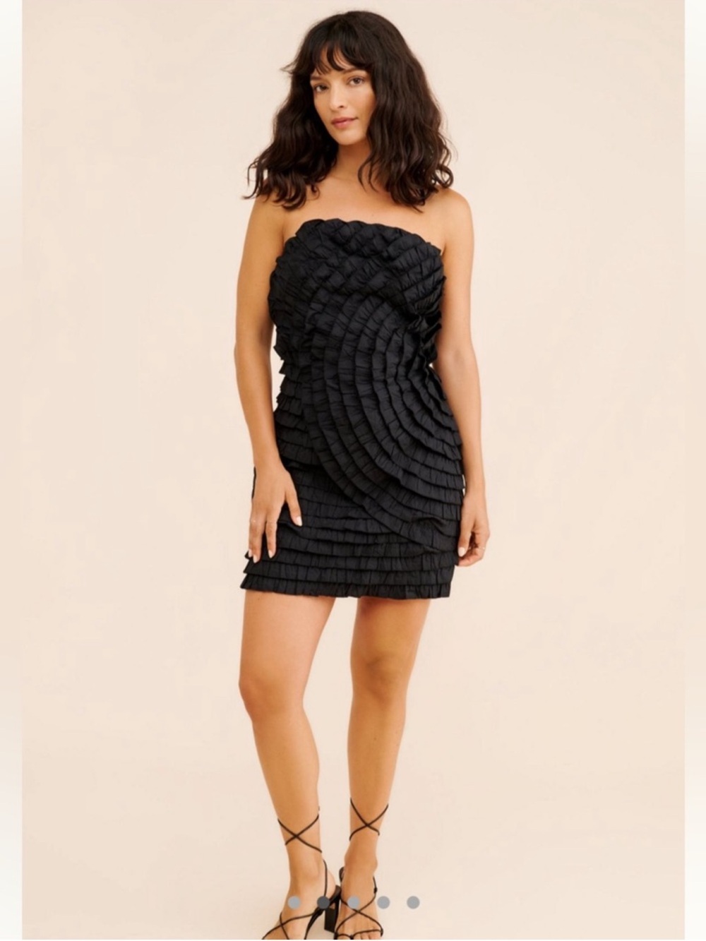 FARM Rio Black Strapless Ruffled Mini Dress - Picture 3 of 3